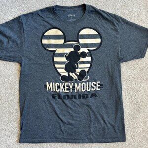 Disney Shirt Mickey Mouse Florida Gray Adult Large Ears Silhouette